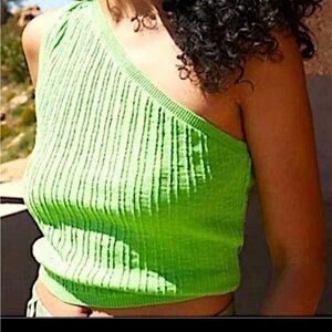 Free People Beach One-Shoulder Women's Top in TAN, Medium